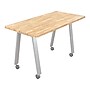 MooreCo Compass Makerspace 72" Table with Butcher Block, Beige/Platinum (91696-D-BUTCHER)~#|#~sp131850182_sc7