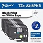 Brother P-touch TZe-231 Laminated Label Maker Tape, 1/2" x 26-2/10', Black on White, 8/Pack (TZe-2318PKB)~#|#~sp132178749_sc7