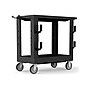 Luxor 2-Shelf Polyethylene Mobile Utility Cart with Swivel Wheels, Black (EC21-NDUST-B)~#|#~sp133417441_sc7