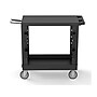 Luxor 2-Shelf Polyethylene Mobile Utility Cart with Swivel Wheels, Black (EC21-NDUST-B)~#|#~sp133417443_sc7