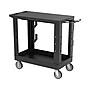Luxor 2-Shelf Polyethylene Mobile Utility Cart with Swivel Wheels, Black (EC21-NDUST-B)~#|#~sp133417445_sc7