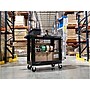 Luxor 2-Shelf Polyethylene Mobile Utility Cart with Swivel Wheels, Black (EC21-NDUST-B)~#|#~sp133417449_sc7