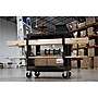 Luxor 2-Shelf Polyethylene Mobile Utility Cart with Swivel Wheels, Black (EC21-NDUST-B)~#|#~sp133417451_sc7