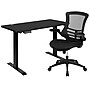 Flash Furniture Regent Manor 48"W Rectangular Adjustable Standing Electric Desk with Office Chair, Black (BNBLX5STDBK)~#|#~sp133534822_sc7