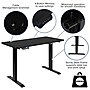 Flash Furniture Regent Manor 48"W Rectangular Adjustable Standing Electric Desk with Office Chair, Black (BNBLX5STDBK)~#|#~sp133534930_sc7