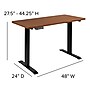 Flash Furniture Regent Manor 48"W Rectangular Adjustable Standing Electric Desk with Office Chair, Mahogany/Black (BNBLX5STDR)~#|#~sp133534945_sc7