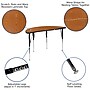 Flash Furniture Emmy 48" Round Activity Table Set, Height Adjustable, Oak/Black (XUG16CHA48HCOTA)~#|#~sp133534959_sc7