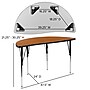 Flash Furniture Emmy 48" Round Activity Table Set, Height Adjustable, Oak/Black (XUG16CHA48HCOTA)~#|#~sp133534961_sc7