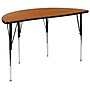 Flash Furniture Emmy 48" Round Activity Table Set, Height Adjustable, Oak/Black (XUG16CHA48HCOTA)~#|#~sp133534964_sc7