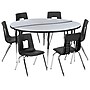 Flash Furniture Emmy 60" Round Activity Table Set, Height Adjustable, Gray/Black (XUG16CHA60HCGTA)~#|#~sp133534965_sc7