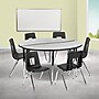 Flash Furniture Emmy 60" Round Activity Table Set, Height Adjustable, Gray/Black (XUG16CHA60HCGTA)~#|#~sp133534969_sc7