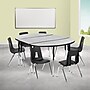 Flash Furniture Emmy Oval Wave Activity Table Set, 47.5" x 76", Height Adjustable, Grey/Black (XUG16C304C48GTA)~#|#~sp133534989_sc7