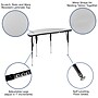 Flash Furniture Emmy Oval Wave Activity Table Set, 47.5" x 76", Height Adjustable, Grey/Black (XUG16C304C48GTA)~#|#~sp133534991_sc7