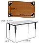Flash Furniture Emmy Oval Wave Activity Table Set, 47.5" x 76", Height Adjustable, Grey/Black (XUG16C304C48GTA)~#|#~sp133534998_sc7