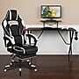 Flash Furniture Optis 52"W Laminate Rectangle Gaming Desk  Bundle, White (BLNX40RSG1031WH)~#|#~sp133535439_sc7