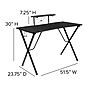 Flash Furniture Optis 52"W Laminate Rectangle Gaming Desk  Bundle, White (BLNX40RSG1031WH)~#|#~sp133535444_sc7