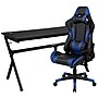 Flash Furniture 55" Gaming Desk with Blue/Black Reclining Gaming Chair Set, Black (BLNX20D1904LBL)~#|#~sp133535896_sc7