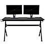 Flash Furniture 55" Gaming Desk with Blue/Black Reclining Gaming Chair Set, Black (BLNX20D1904LBL)~#|#~sp133535911_sc7