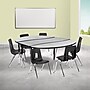 Flash Furniture Emmy Oval Wave Activity Table Set, 60" x 86", Height Adjustable, Grey/Black (XUG16C306C60GTA)~#|#~sp133537073_sc7