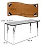 Flash Furniture Emmy Oval Wave Activity Table Set, 60" x 86", Height Adjustable, Grey/Black (XUG16C306C60GTA)~#|#~sp133537086_sc7