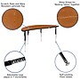 Flash Furniture Emmy Oval Wave Activity Table Set, 60" x 86", Height Adjustable, Oak/Black (XUG16C306C60OTA)~#|#~sp133537111_sc7