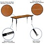 Flash Furniture Emmy Oval Wave Activity Table Set, 60" x 86", Height Adjustable, Oak/Black (XUG16C306C60OTA)~#|#~sp133537113_sc7