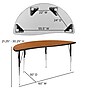 Flash Furniture Emmy Oval Wave Activity Table Set, 60" x 86", Height Adjustable, Oak/Black (XUG16C306C60OTA)~#|#~sp133537117_sc7