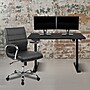 Flash Furniture Park 48"W Rectangular Adjustable Standing Electric Desk with Office Chair, Black (BLN20462286BK)~#|#~sp133537452_sc7
