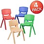 Flash Furniture Whitney Plastic Student Stackable Chair, Assorted Colors, 4 Pack (4YUYCX4004MULTI)~#|#~sp133537541_sc7