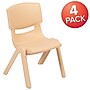 Flash Furniture Whitney Plastic Student Stackable Chair, Natural, 4 Pack (4YUYCX4001NAT)~#|#~sp133537625_sc7