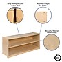 Flash Furniture 24"H x 48"L Wooden 2 Section School Classroom Storage Cabinet, Natural (MKSTRG005)~#|#~sp133539400_sc7