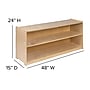 Flash Furniture 24"H x 48"L Wooden 2 Section School Classroom Storage Cabinet, Natural (MKSTRG005)~#|#~sp133539402_sc7