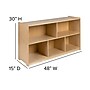 Flash Furniture 30"H x 48"L Wooden 5 Section School Classroom Storage Cabinet, Natural (MKSTRG008)~#|#~sp133539752_sc7