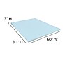 Flash Furniture Capri Comfortable Sleep Queen Size Cooling Gel Memory Foam Mattress Topper, Blue, 60" x 80" x 3" (MRM353Q)~#|#~sp133540524_sc7