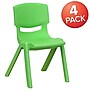 Flash Furniture Whitney Plastic Student Stackable Chair, Green, 4 Pack (4YUYCX4001GREEN)~#|#~sp133541207_sc7