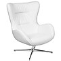 Flash Furniture LeatherSoft Swivel Wing Chair with Ottoman, White (ZBWINGCHOTWHLEA)~#|#~sp133541411_sc7