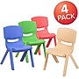 Flash Furniture Plastic School Chair with 10.5" Seat Height, Assorted Colors, 4-Pieces(4YUYCX4003MULTI)~#|#~sp133541715_sc7
