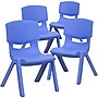 Flash Furniture Plastic School Chair with 10.5" Seat Height, Blue, 4-Pieces (4YUYCX4003BLUE)~#|#~sp133541732_sc7