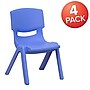 Flash Furniture Plastic School Chair with 10.5" Seat Height, Blue, 4-Pieces (4YUYCX4003BLUE)~#|#~sp133541745_sc7