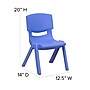 Flash Furniture Plastic School Chair with 10.5" Seat Height, Blue, 4-Pieces (4YUYCX4003BLUE)~#|#~sp133541753_sc7