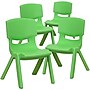 Flash Furniture Plastic School Chair with 10.5" Seat Height, Green, 4-Pieces (4YUYCX4003GREEN)~#|#~sp133541759_sc7