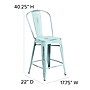 Flash Furniture Carly Contemporary Metal Slat Back Counter Stool, Distressed Green-Blue (ET353424DB)~#|#~sp134504913_sc7