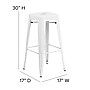 Flash Furniture Kai Industrial Metal Barstool without Back, White (CH3132030WH)~#|#~sp134593628_sc7
