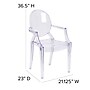 Flash Furniture Shirley Polycarbonate Ghost Chair, Transparent Crystal (FH124APCCLR)~#|#~sp134594748_sc7