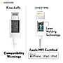 Overtime Apple MFi Certified Lighting USB 4ft Cable for iPhone/iPad/iPod Touch, White, Pack of 3 (CE14541A)~#|#~sp134771676_sc7