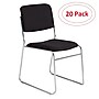 National Public Seating 8600 Series Fabric Padded Stacking Chair, Ebony Black/Chrome, 20/Pack (8660/20)~#|#~sp134772198_sc7