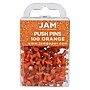 JAM Paper Push Pins, Orange, 100/Pack (222419052)~#|#~sp135111511_sc7