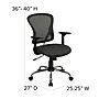 Flash Furniture Alfred Ergonomic Mesh Swivel Mid-Back Task Office Chair, Dark Gray (H8369FDKGY)~#|#~sp137082325_sc7