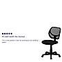 Flash Furniture Neri Armless Ergonomic Mesh Swivel Low Back Task Office Chair, Black (WA3074BK)~#|#~sp137082885_sc7