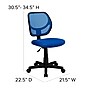 Flash Furniture Neri Armless Ergonomic Mesh Swivel Low Back Task Office Chair, Blue (WA3074BL)~#|#~sp137082900_sc7
